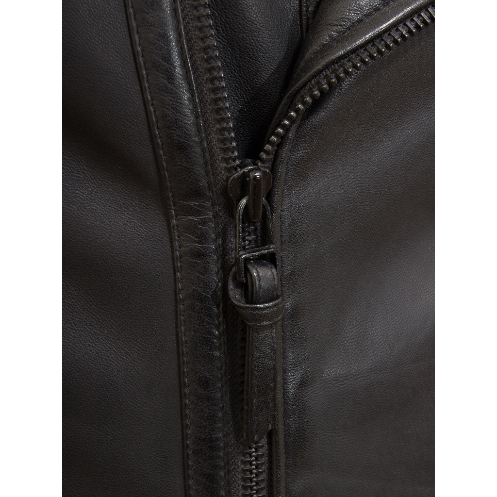 Mens BLACK Leather Jacket | Genuine Boda Skin Kay MICHEAL Leather Quilted Jacket