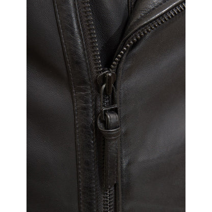 Mens BLACK Leather Jacket | Genuine Boda Skin Kay MICHEAL Leather Quilted Jacket
